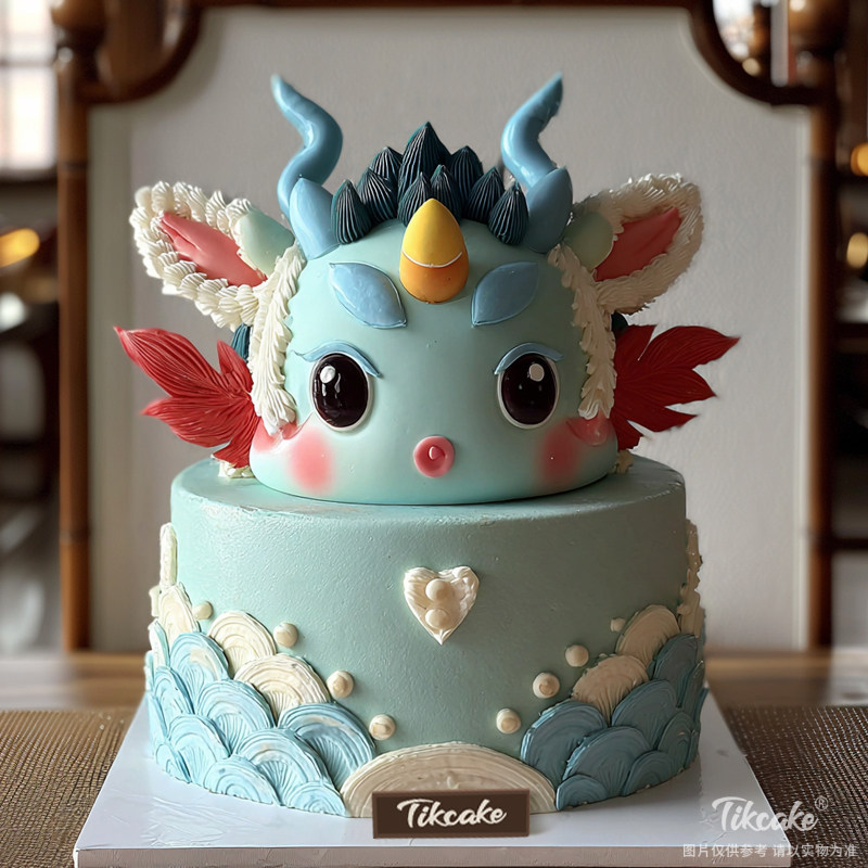 原创十二生肖龙主题翻糖鲜奶蛋糕（三）