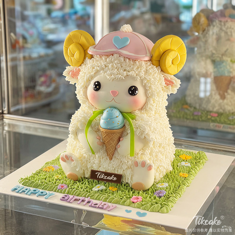 原创白羊座主题翻糖鲜奶蛋糕十七（3.21-4.19）