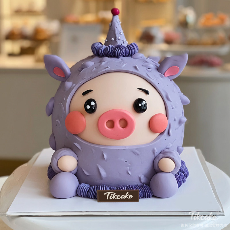 原创十二生肖猪主题翻糖鲜奶蛋糕（十）