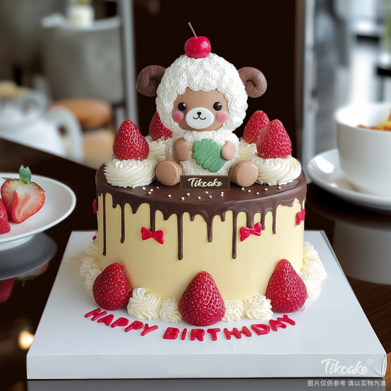 原创白羊座主题翻糖鲜奶蛋糕二十（3.21-4.19）