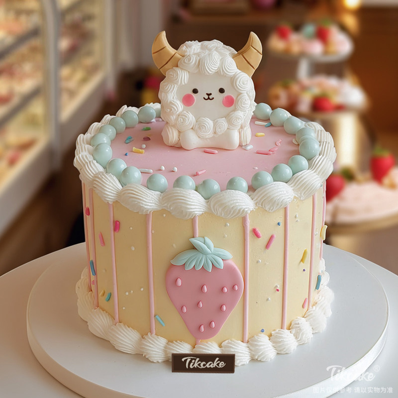 原创白羊座主题翻糖鲜奶蛋糕二十三（3.21-4.19）
