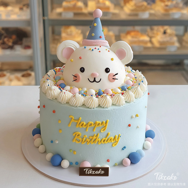 原创十二生肖鼠主题翻糖鲜奶蛋糕（六）