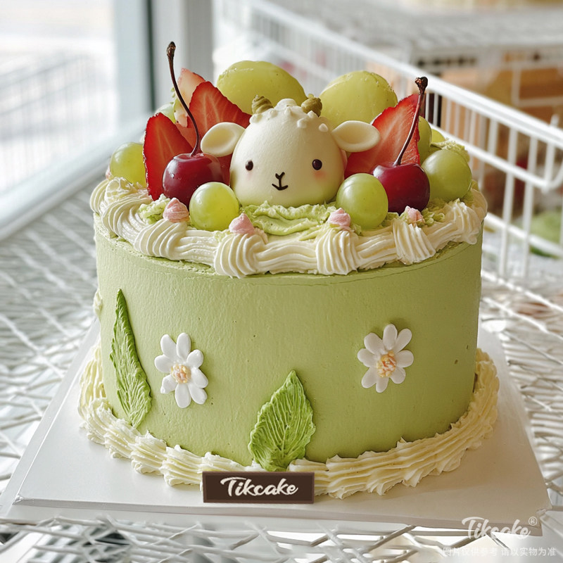 原创十二生肖羊主题翻糖鲜奶蛋糕（十五）