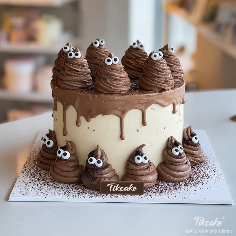 原创“粑粑”主题创意巧克力鲜奶蛋糕