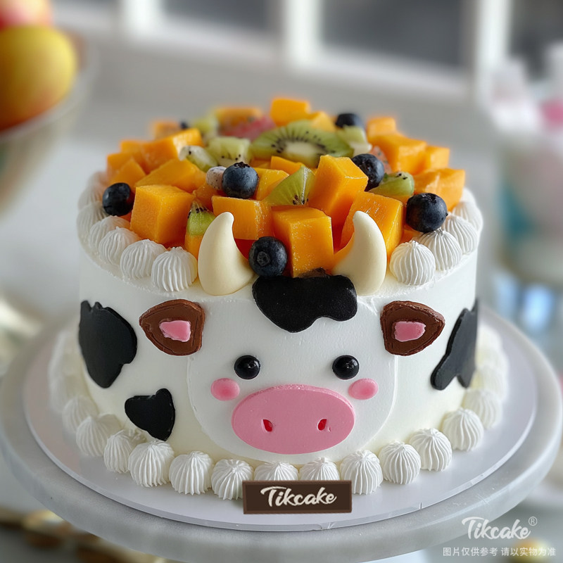 原创金牛座主题翻糖鲜奶蛋糕十五（4.20-5.20）