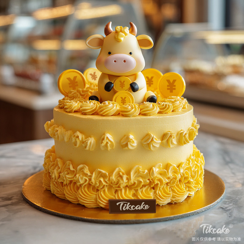 原创金牛座主题翻糖鲜奶蛋糕十六（4.20-5.20）